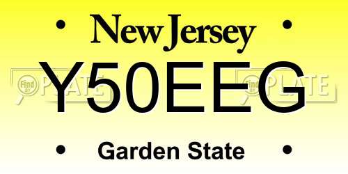 Y50EEG New Jersey License Plate