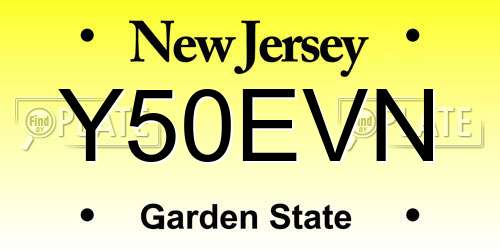 Y50EVN New Jersey License Plate