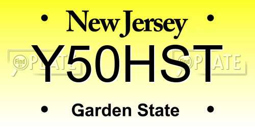Y50HST New Jersey License Plate