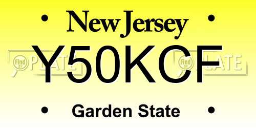 Y50KCF New Jersey License Plate