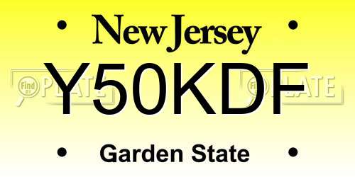 Y50KDF New Jersey License Plate