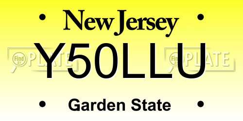 Y50LLU New Jersey License Plate