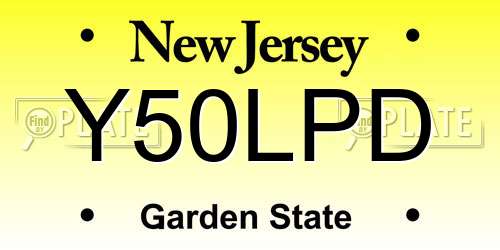 Y50LPD New Jersey License Plate