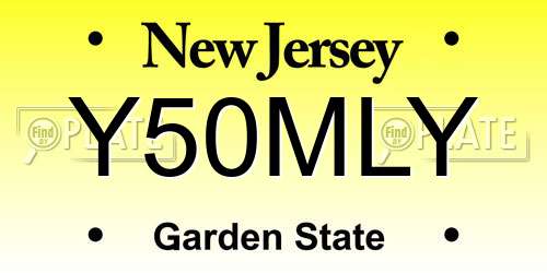 Y50MLY New Jersey License Plate