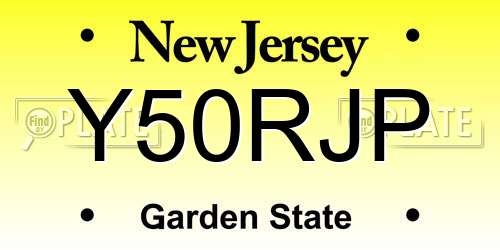 Y50RJP New Jersey License Plate