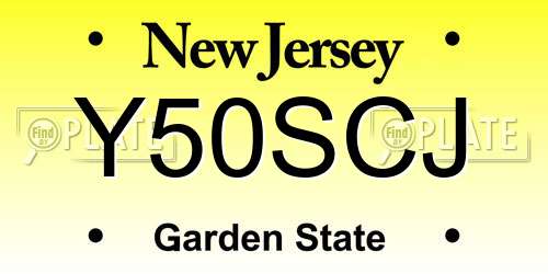 Y50SCJ New Jersey License Plate