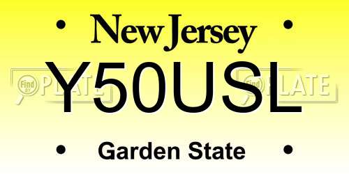 Y50USL New Jersey License Plate