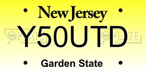 Y50UTD New Jersey License Plate