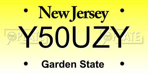 Y50UZY New Jersey License Plate