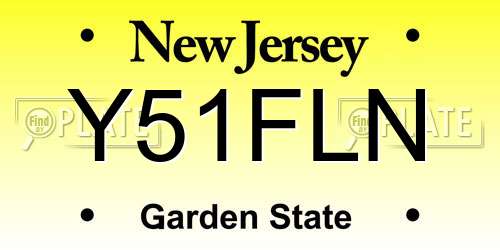 Y51FLN New Jersey License Plate