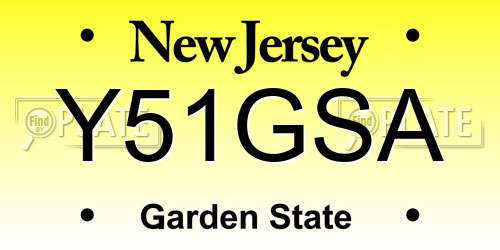 Y51GSA New Jersey License Plate