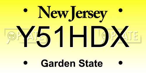 Y51HDX New Jersey License Plate