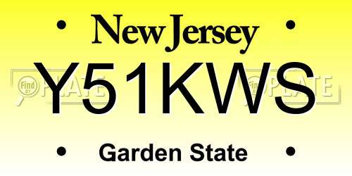 Y51KWS New Jersey License Plate