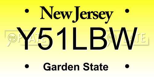 Y51LBW New Jersey License Plate