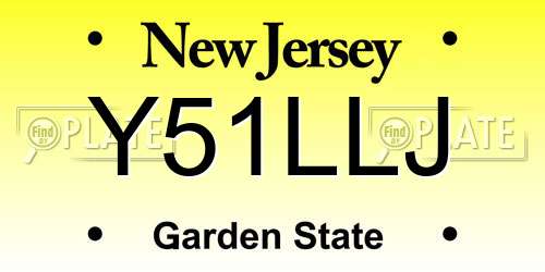 Y51LLJ New Jersey License Plate