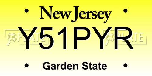 Y51PYR New Jersey License Plate