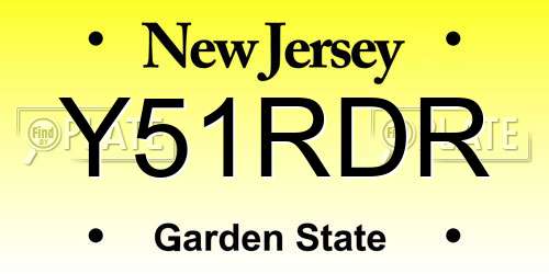 Y51RDR New Jersey License Plate