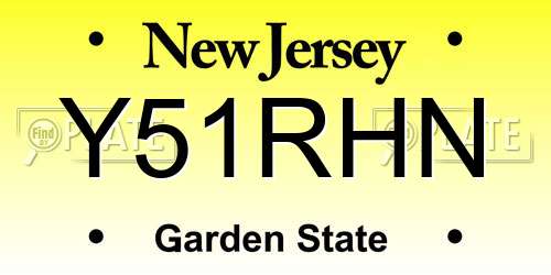 Y51RHN New Jersey License Plate