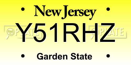 Y51RHZ New Jersey License Plate