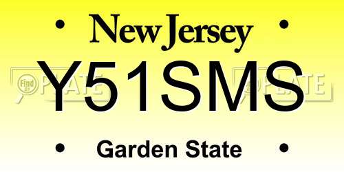 Y51SMS New Jersey License Plate