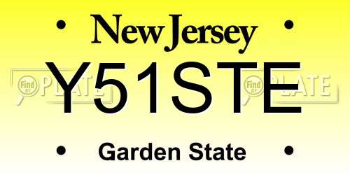Y51STE New Jersey License Plate
