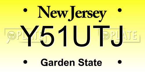 Y51UTJ New Jersey License Plate