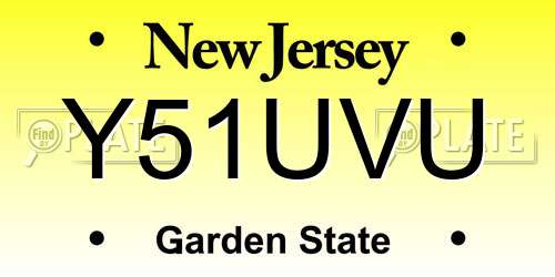 Y51UVU New Jersey License Plate
