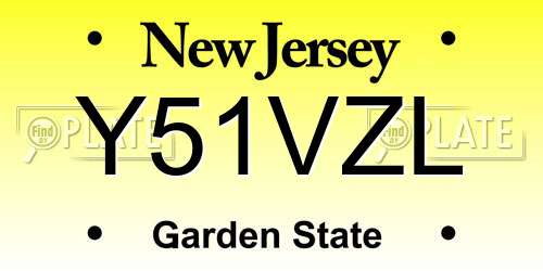 Y51VZL New Jersey License Plate