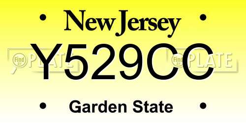Y529CC New Jersey License Plate