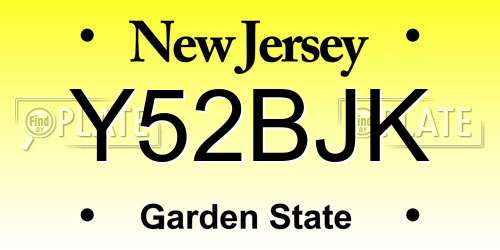 Y52BJK New Jersey License Plate