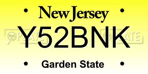 Y52BNK New Jersey License Plate