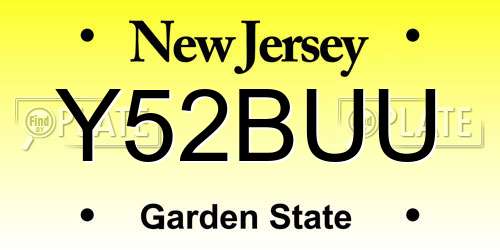 Y52BUU New Jersey License Plate