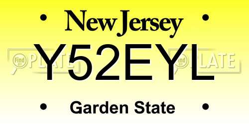 Y52EYL New Jersey License Plate