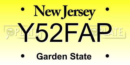 Y52FAP New Jersey License Plate