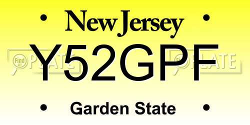 Y52GPF New Jersey License Plate
