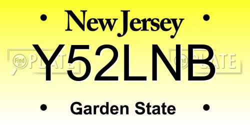 Y52LNB New Jersey License Plate