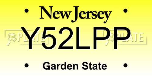 Y52LPP New Jersey License Plate