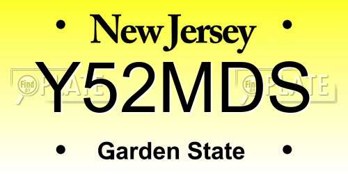 Y52MDS New Jersey License Plate