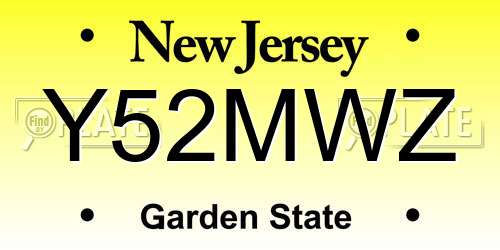 Y52MWZ New Jersey License Plate