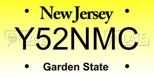 Y52NMC New Jersey License Plate