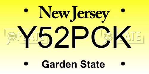 Y52PCK New Jersey License Plate