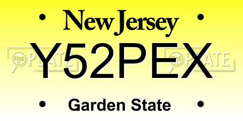 Y52PEX New Jersey License Plate