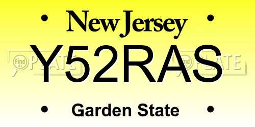 Y52RAS New Jersey License Plate