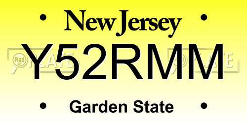 Y52RMM New Jersey License Plate