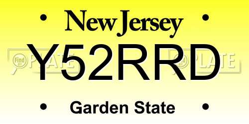 Y52RRD New Jersey License Plate