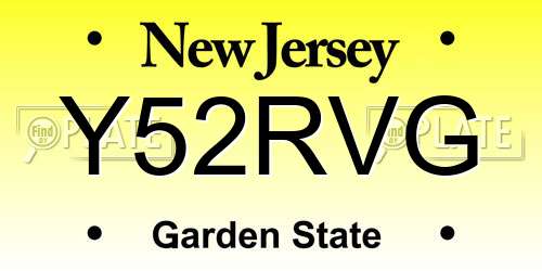 Y52RVG New Jersey License Plate