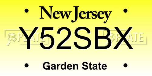 Y52SBX New Jersey License Plate