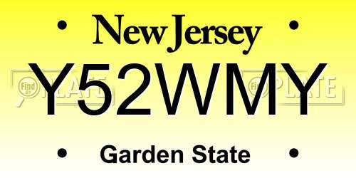 Y52WMY New Jersey License Plate