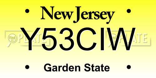 Y53CIW New Jersey License Plate