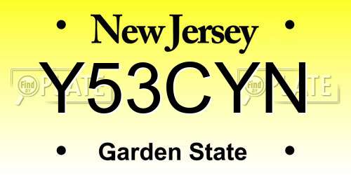 Y53CYN New Jersey License Plate